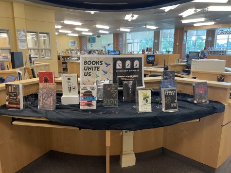 The BAHS Media Center displayed books to celebrate Banned Book Week at the start of October.