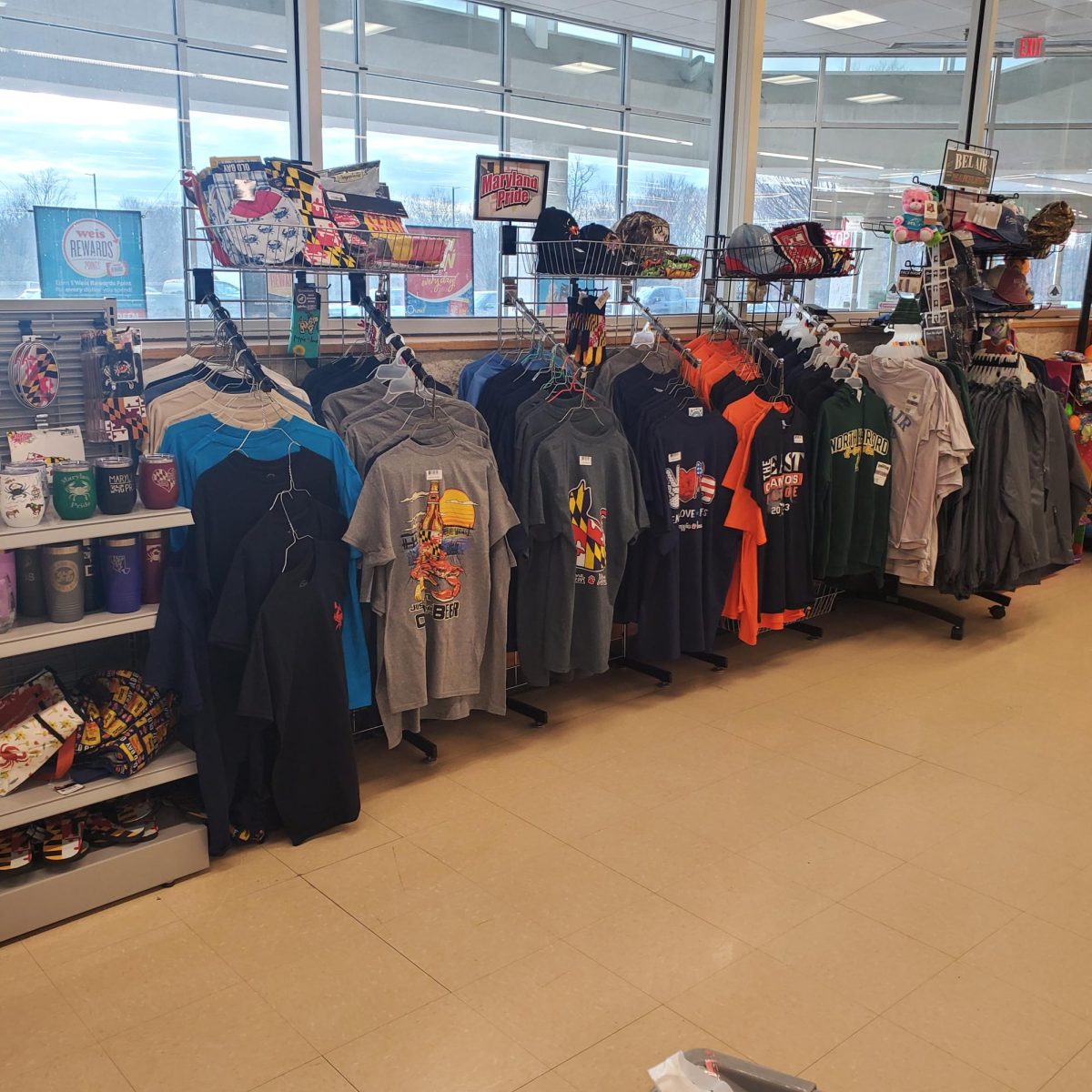 Maryland Merch Store Section at Weis